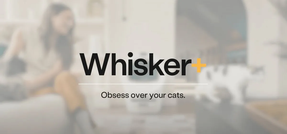 Official Whisker+ promotional image from the Litter-Robot 5 Pro product page, the paid subscription tier whose AI insights and video storage are examined in this article