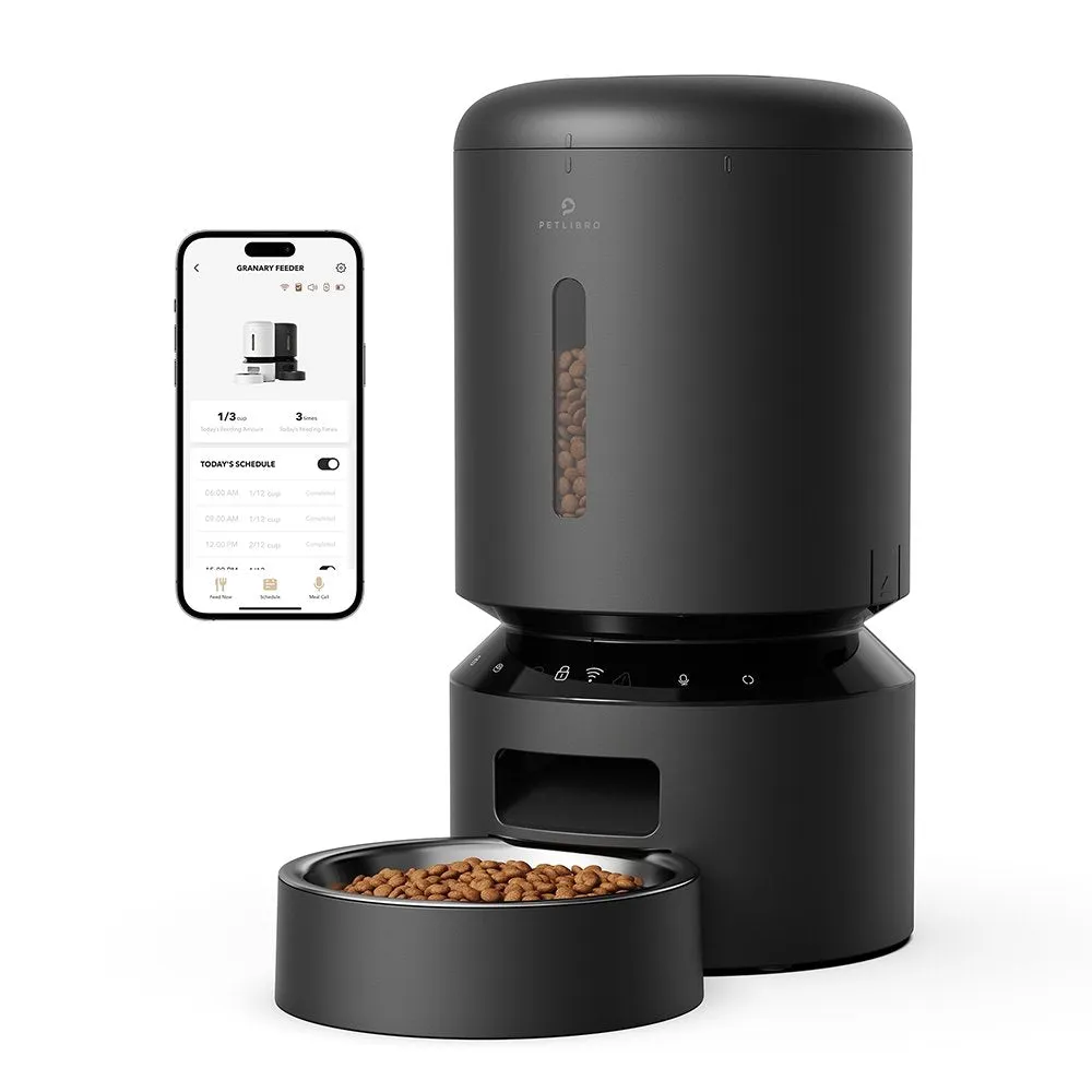 Petlibro Granary Wi-Fi feeder in an official Petlibro store photo, the feeder type whose owners described ants walking under the lid and into the kibble in September 2026