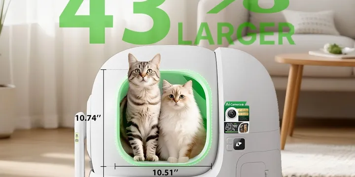 Official PETKIT product photograph of the Purobot Max Pro 2 automatic litter box showing the widened entry opening, the part of the machine that decides whether a large cat can walk in and turn around