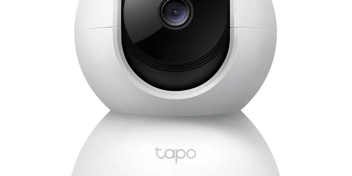 TP-Link Tapo C210 pan and tilt home security Wi-Fi camera on an official TP-Link product render, the best-supported pet camera in petiqlab testing with documented two-week replacement cases